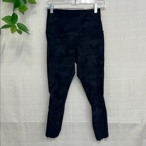 Lululemon Black Leggings with Velvet-Like Texture